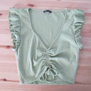 Zara Cinch Front Crop Top